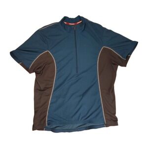 Novara Cycling Jersey Shirt Mens 2XL 1/4 Zip Short Sleeve Blue Gray